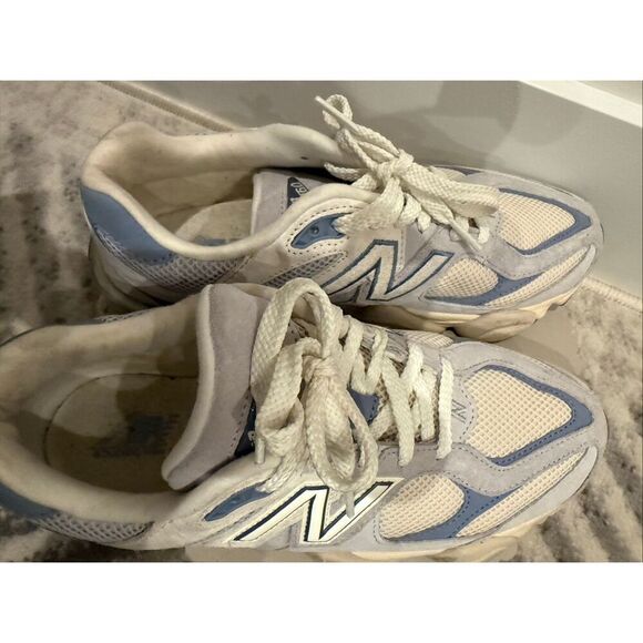 New Balance Men's 9060 Suede Mesh Sneakers Running Shoes Blue Tan Size 7.5 - Picture 7 of 8
